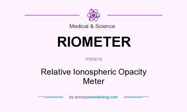 What does RIOMETER mean? It stands for Relative Ionospheric Opacity Meter