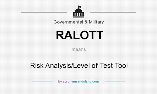 What does RALOTT mean? It stands for Risk Analysis/Level of Test Tool