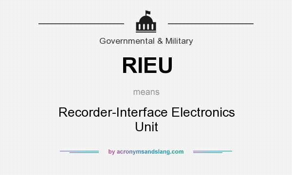 What does RIEU mean? It stands for Recorder-Interface Electronics Unit