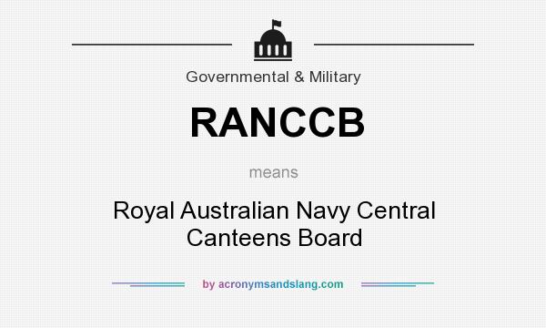 What does RANCCB mean? It stands for Royal Australian Navy Central Canteens Board