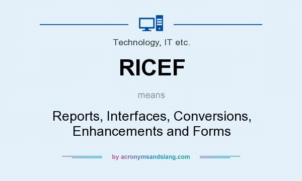 What does RICEF mean? It stands for Reports, Interfaces, Conversions, Enhancements and Forms