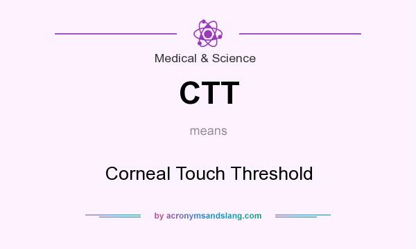 What does CTT mean? It stands for Corneal Touch Threshold