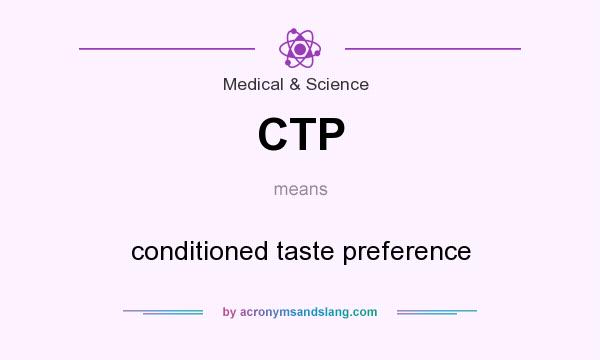 What does CTP mean? It stands for conditioned taste preference