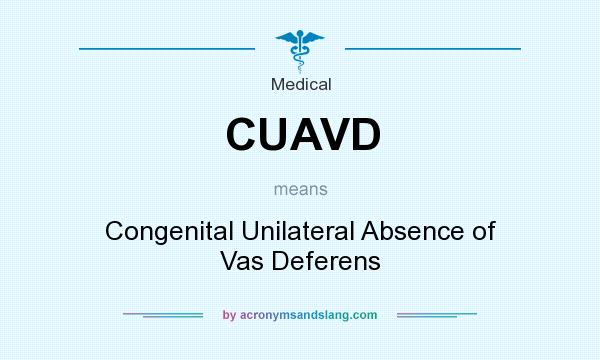 What does CUAVD mean? It stands for Congenital Unilateral Absence of Vas Deferens