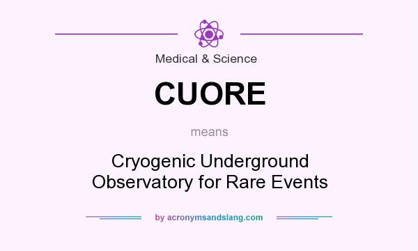 What does CUORE mean? It stands for Cryogenic Underground Observatory for Rare Events