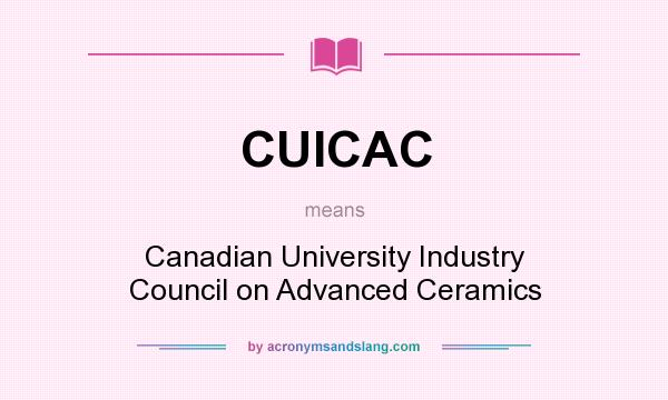 What does CUICAC mean? It stands for Canadian University Industry Council on Advanced Ceramics