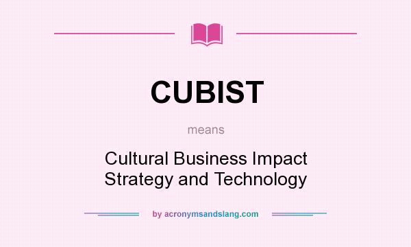 What does CUBIST mean? It stands for Cultural Business Impact Strategy and Technology