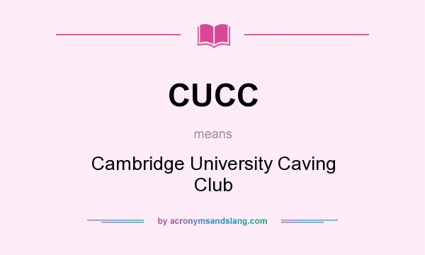 What does CUCC mean? It stands for Cambridge University Caving Club
