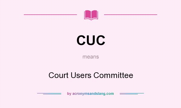 What does CUC mean? It stands for Court Users Committee