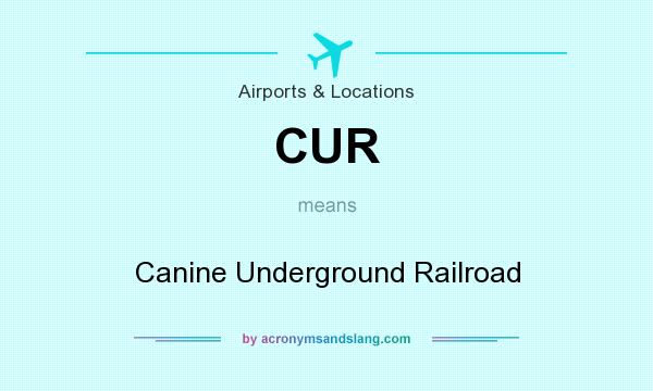 What does CUR mean? It stands for Canine Underground Railroad