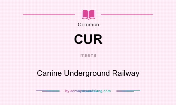 What does CUR mean? It stands for Canine Underground Railway