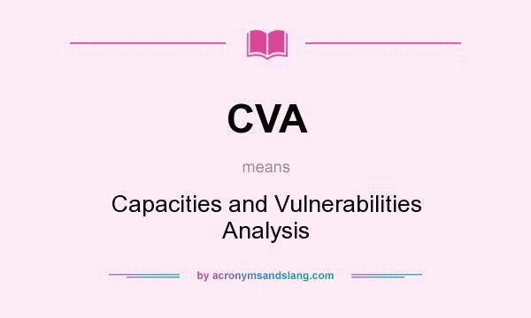 What does CVA mean? It stands for Capacities and Vulnerabilities Analysis