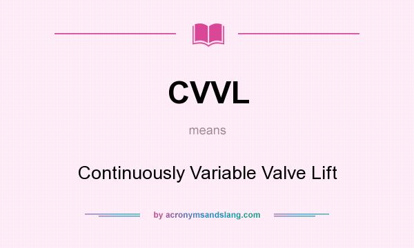 What does CVVL mean? It stands for Continuously Variable Valve Lift