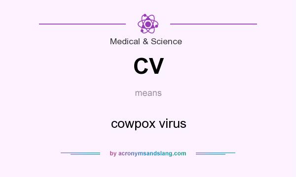 What does CV mean? It stands for cowpox virus