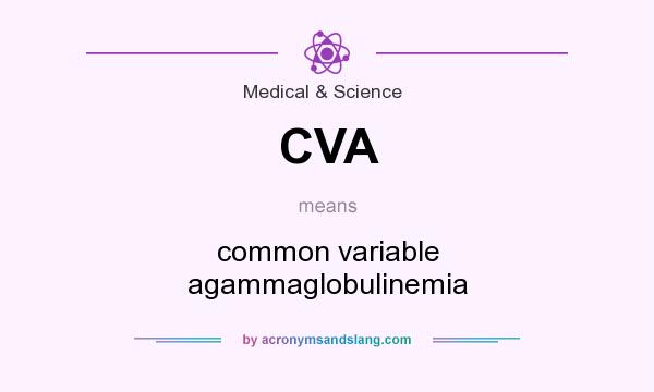 What does CVA mean? It stands for common variable agammaglobulinemia
