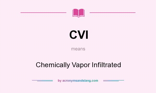 What does CVI mean? It stands for Chemically Vapor Infiltrated