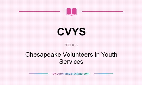 What does CVYS mean? It stands for Chesapeake Volunteers in Youth Services