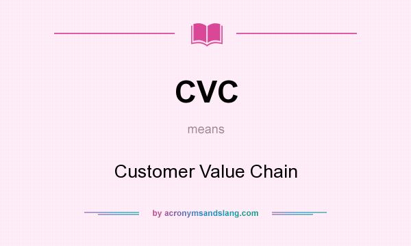 What does CVC mean? It stands for Customer Value Chain