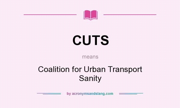 What does CUTS mean? It stands for Coalition for Urban Transport Sanity