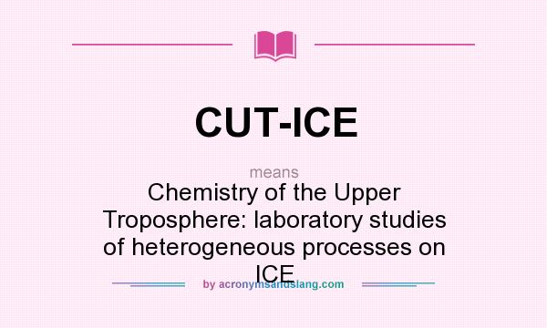 What does CUT-ICE mean? It stands for Chemistry of the Upper Troposphere: laboratory studies of heterogeneous processes on ICE