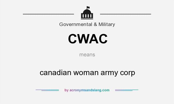 What does CWAC mean? It stands for canadian woman army corp
