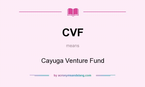 What does CVF mean? It stands for Cayuga Venture Fund