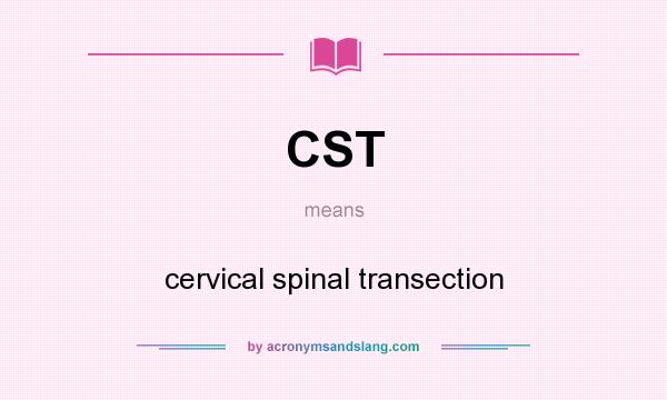 What does CST mean? It stands for cervical spinal transection