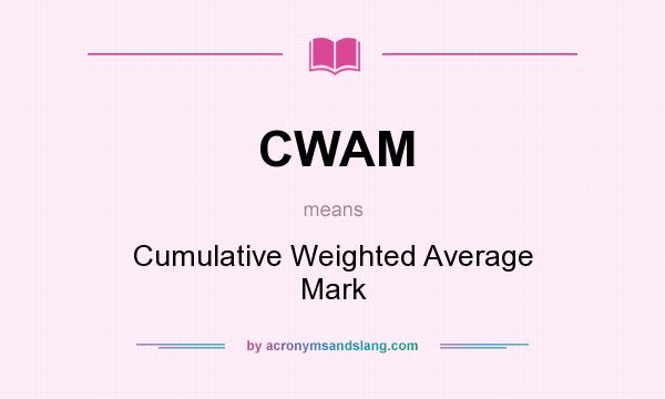 What does CWAM mean? It stands for Cumulative Weighted Average Mark
