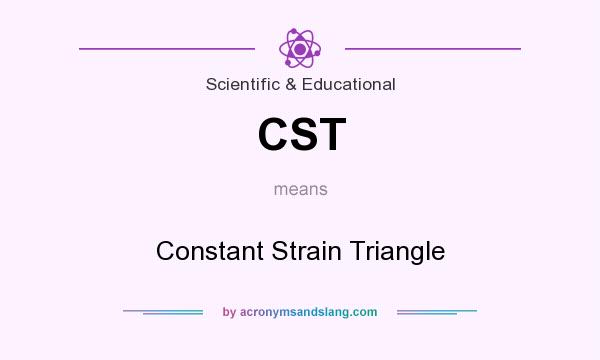 What does CST mean? It stands for Constant Strain Triangle