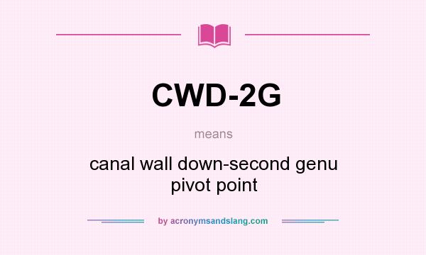 What does CWD-2G mean? It stands for canal wall down-second genu pivot point