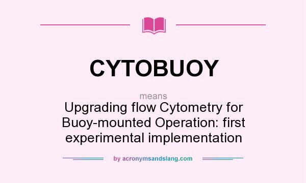 What does CYTOBUOY mean? It stands for Upgrading flow Cytometry for Buoy-mounted Operation: first experimental implementation