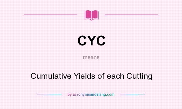 What does CYC mean? It stands for Cumulative Yields of each Cutting