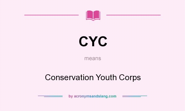 What does CYC mean? It stands for Conservation Youth Corps