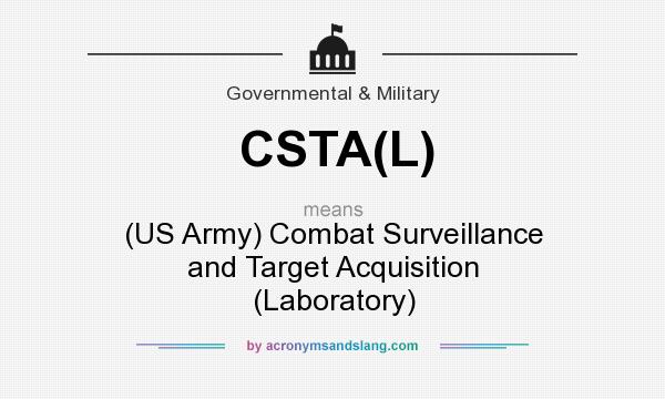 What does CSTA(L) mean? It stands for (US Army) Combat Surveillance and Target Acquisition (Laboratory)