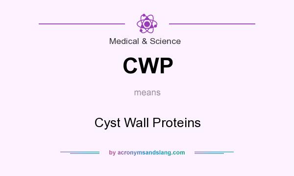 What does CWP mean? It stands for Cyst Wall Proteins