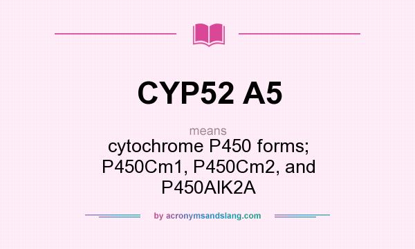 What does CYP52 A5 mean? It stands for cytochrome P450 forms; P450Cm1, P450Cm2, and P450AlK2A