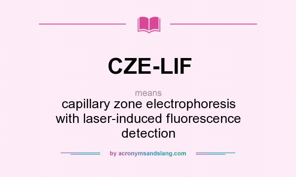What does CZE-LIF mean? It stands for capillary zone electrophoresis with laser-induced fluorescence detection