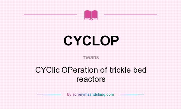 What does CYCLOP mean? It stands for CYClic OPeration of trickle bed reactors