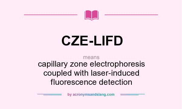 What does CZE-LIFD mean? It stands for capillary zone electrophoresis coupled with laser-induced fluorescence detection