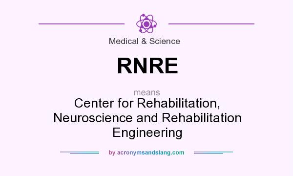 What does RNRE mean? It stands for Center for Rehabilitation, Neuroscience and Rehabilitation Engineering