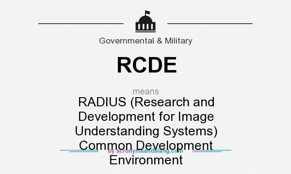 What does RCDE mean? It stands for RADIUS (Research and Development for Image Understanding Systems) Common Development Environment