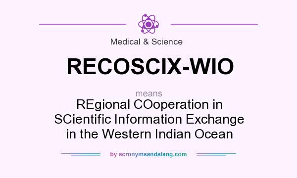 What does RECOSCIX-WIO mean? It stands for REgional COoperation in SCientific Information Exchange in the Western Indian Ocean