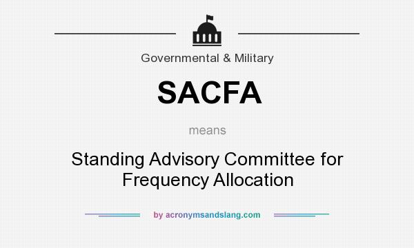 What does SACFA mean? It stands for Standing Advisory Committee for Frequency Allocation