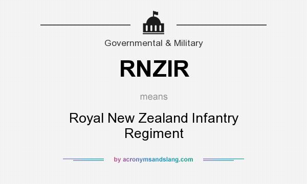 What does RNZIR mean? It stands for Royal New Zealand Infantry Regiment