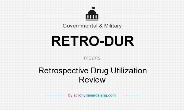 What does RETRO-DUR mean? It stands for Retrospective Drug Utilization Review