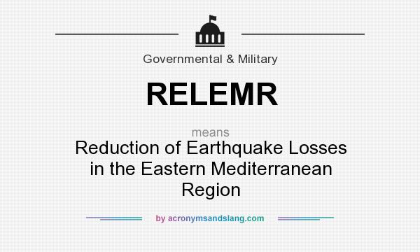 What does RELEMR mean? It stands for Reduction of Earthquake Losses in the Eastern Mediterranean Region