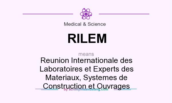 What does RILEM mean? It stands for Reunion Internationale des Laboratoires et Experts des Materiaux, Systemes de Construction et Ouvrages