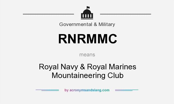 What does RNRMMC mean? It stands for Royal Navy & Royal Marines Mountaineering Club