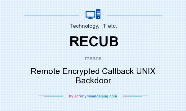 What does RECUB mean? It stands for Remote Encrypted Callback UNIX Backdoor