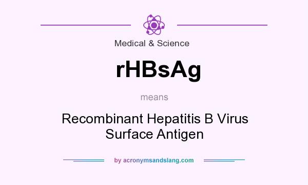 What does rHBsAg mean? It stands for Recombinant Hepatitis B Virus Surface Antigen